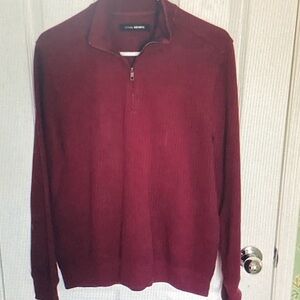 Men's Burgundy Zip-Up Sweater